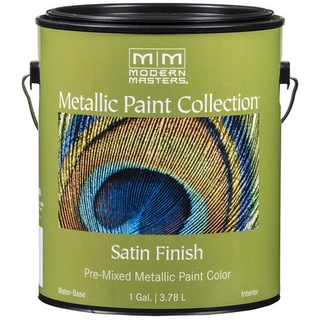 MODERN MASTERS Metallic Paint, Water Base, Iridescent Gold, 1 gal ME194